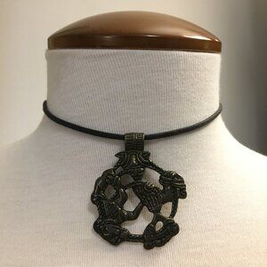 Trickster Loki's Binding Norse Viking Brassy Pendant